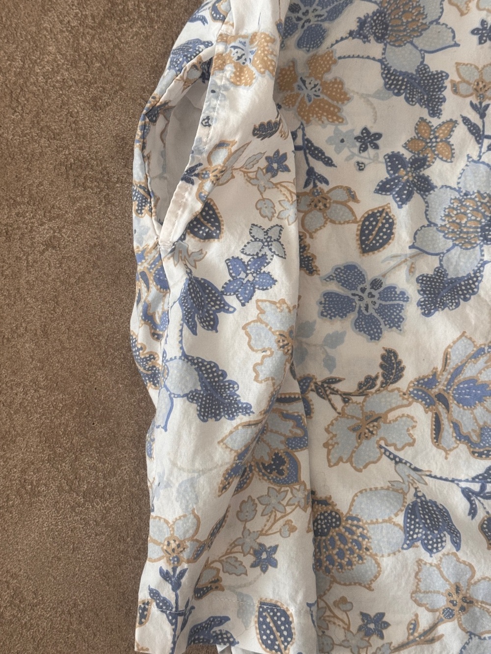 GAP XL Blue Floral Flutter Sleeve Dress w/ Pockets Cottagecore - Picture 4 of 8